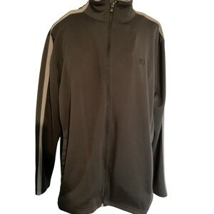 Starter Dri-Star Mens Track Jacket Black Grey Full Zip Mock Neck Medium RN70892
